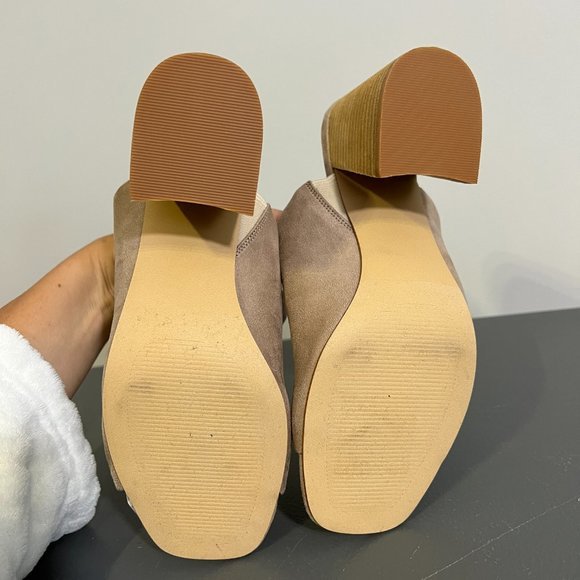 NWOT BP Callum Open Toe Mule in Beige Taupe (8) - Picture 6 of 10